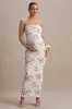 Juniper | Cream Floral Strapless Maternity Maxi Dress sold by Club L London