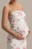 Juniper | Cream Floral Strapless Maternity Maxi Dress sold by Club L London
