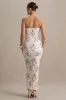 Juniper | Cream Floral Strapless Maternity Maxi Dress sold by Club L London