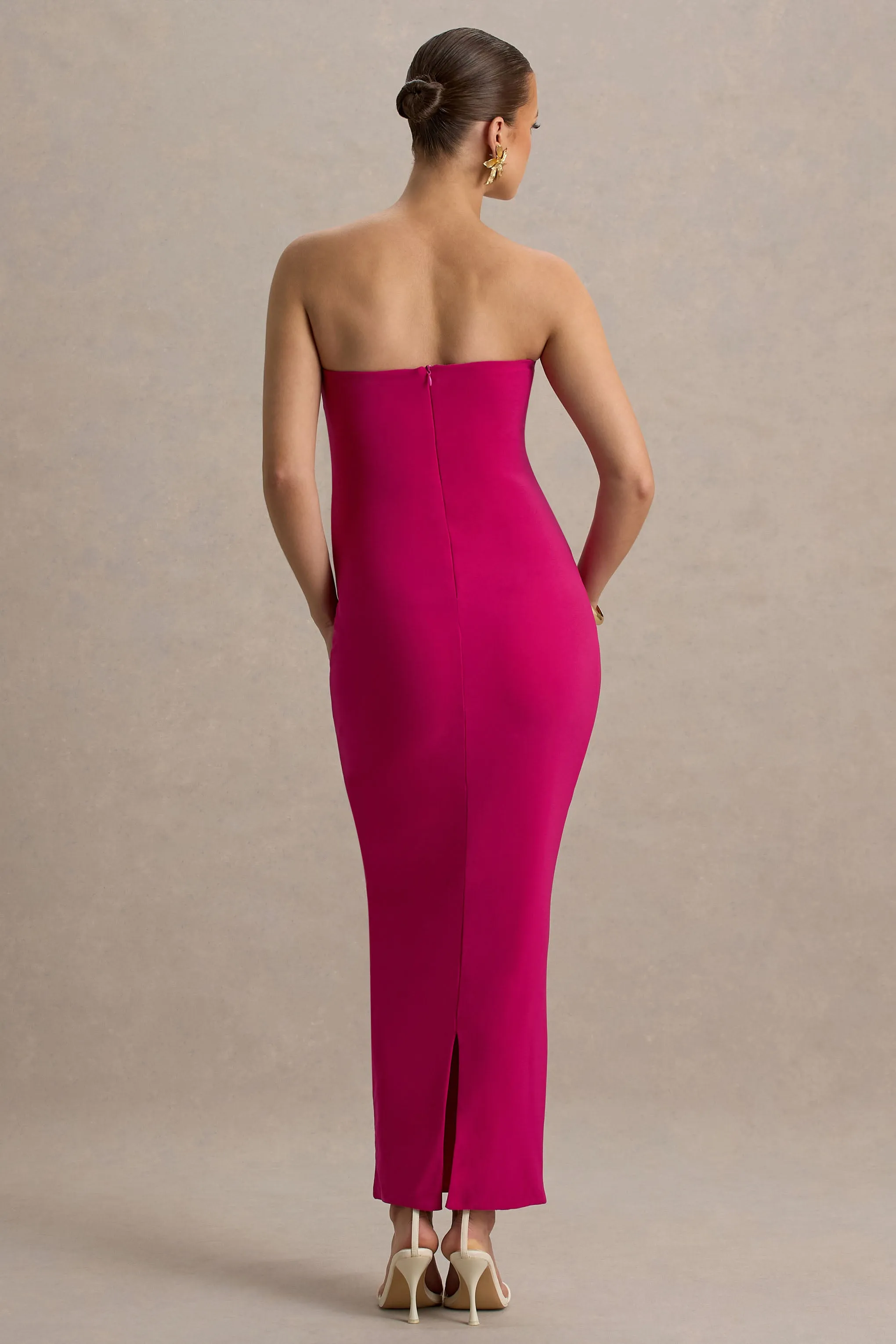 Juniper | Hot Pink Strapless Maternity Maxi Dress sold by Club L London product image thumbnail 2
