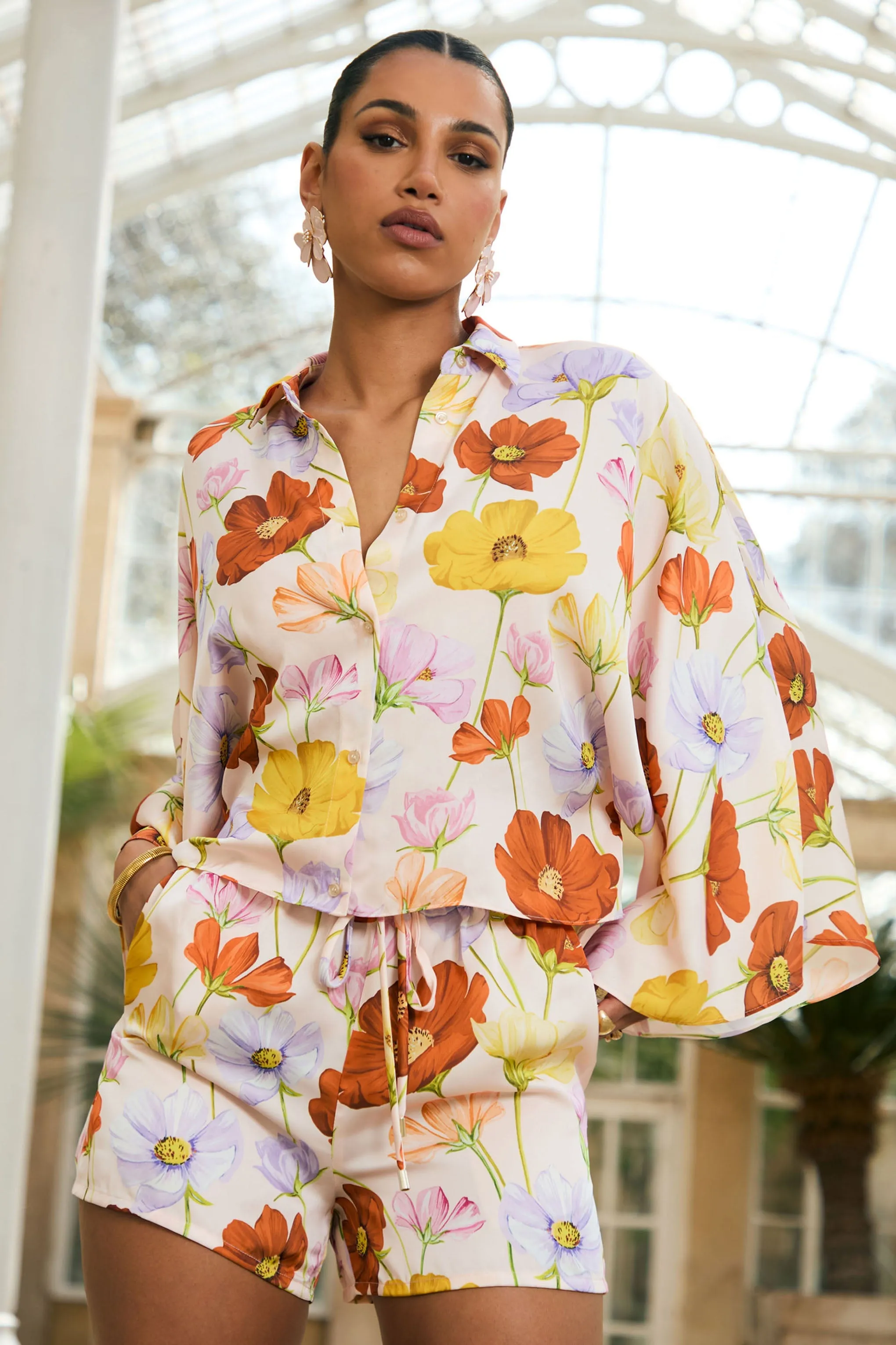 Sovran | Bright Floral Print Shorts sold by Club L London product image thumbnail 4