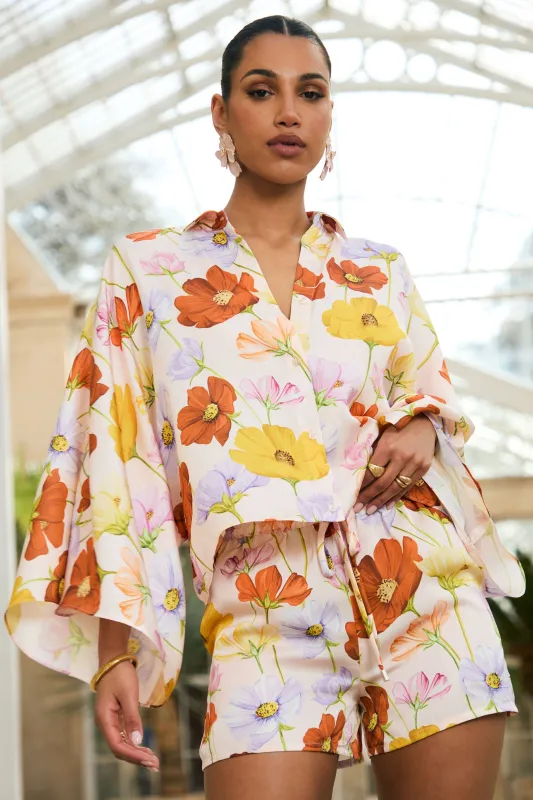 Sovran | Bright Floral Print Shorts sold by Club L London