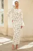 Viper | Cream Lace Long-Sleeve Maxi Dress sold by Club L London
