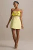 Shelley | Lemon Floral Bandeau Micro-Mini Dress sold by Club L London