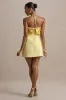 Shelley | Lemon Floral Bandeau Micro-Mini Dress sold by Club L London