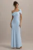 Amel | Powder Blue Asymmetric Maxi Dress sold by Club L London
