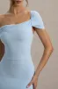Amel | Powder Blue Asymmetric Maxi Dress sold by Club L London