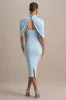 Augustina | Powder Blue Maternity Midi Dress With Cape sold by Club L London