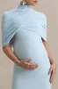 Augustina | Powder Blue Maternity Midi Dress With Cape sold by Club L London