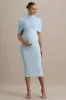 Augustina | Powder Blue Maternity Midi Dress With Cape sold by Club L London