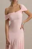 Castor | Pink Asymmetric Midi Dress sold by Club L London