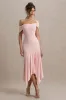 Castor | Pink Asymmetric Midi Dress sold by Club L London
