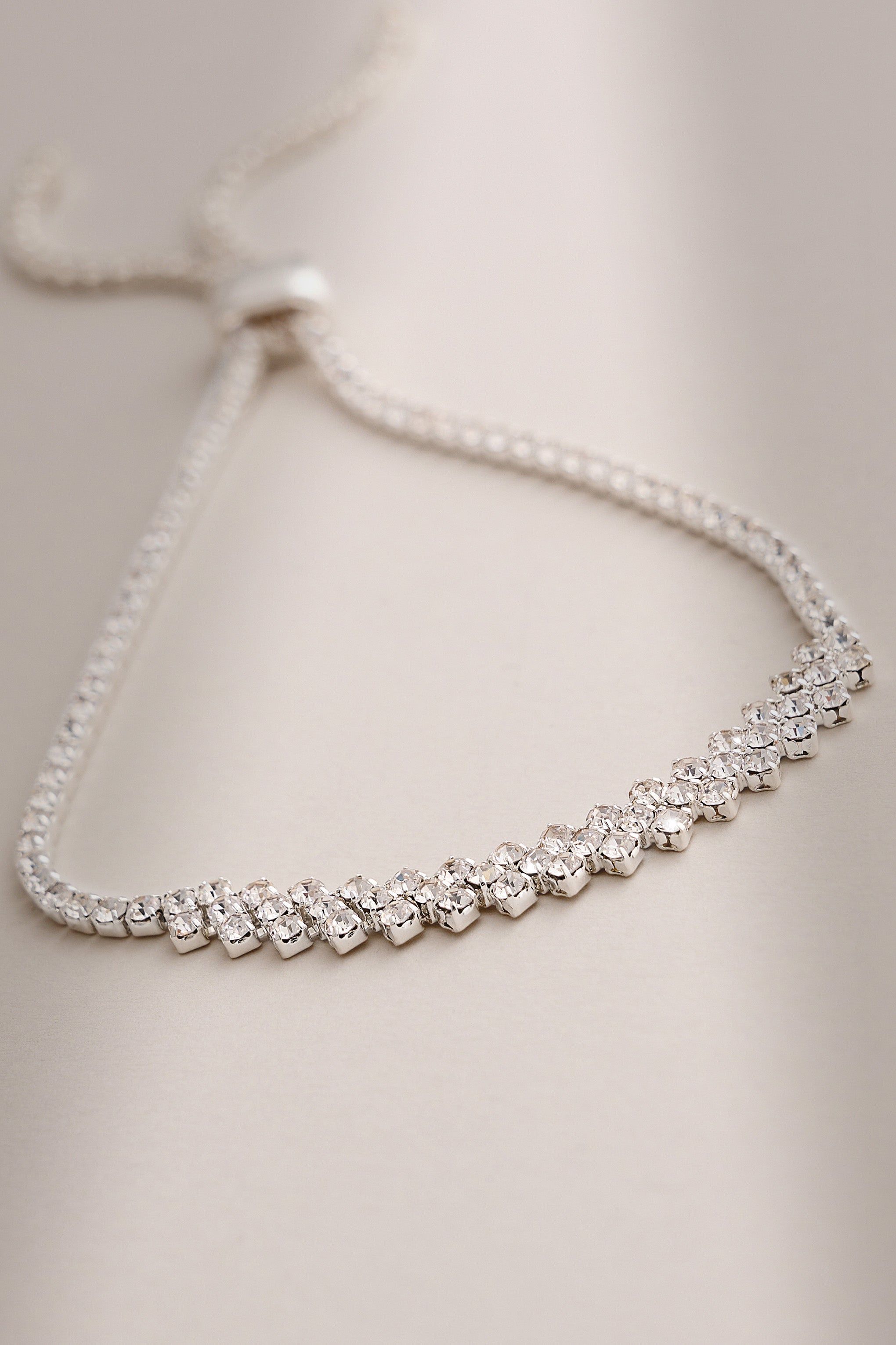 Mollie | Silver Diamante Bracelet sold by Club L London product image thumbnail 2