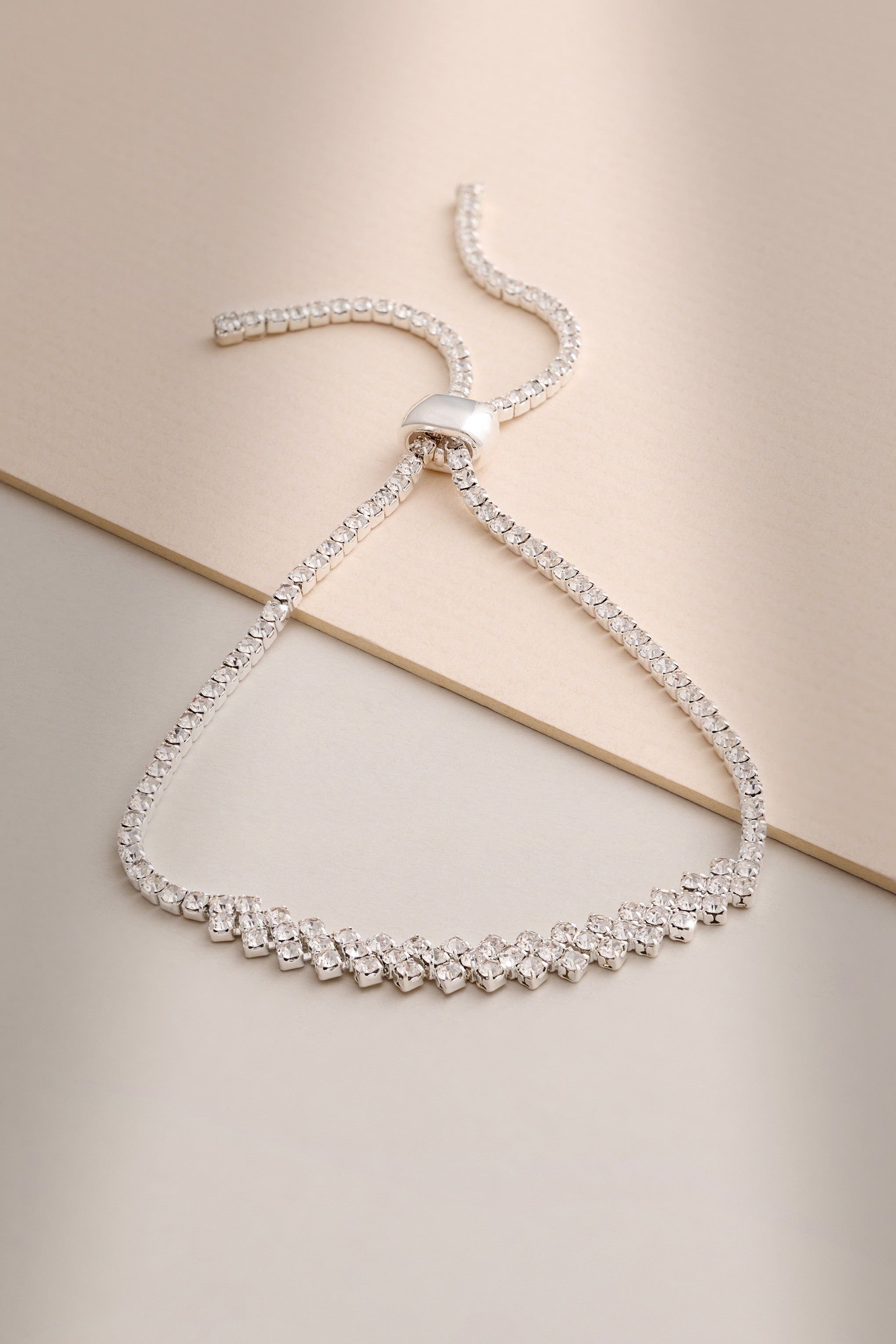 Mollie | Silver Diamante Bracelet sold by Club L London