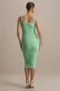 Lisbon | Light Green Maternity Square Neck Ruched Midi Dress sold by Club L London