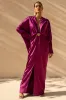 Tina | Pink Satin Plunge-Neck Embellished Maxi Dress sold by Club L London