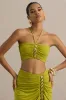 Alani | Green Halter Neck Ruched Bandeau Top sold by Club L London