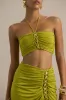 Alani | Green Halter Neck Ruched Bandeau Top sold by Club L London