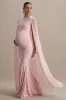 Currant | Pink High-Neck Maternity Maxi Dress With Cape sold by Club L London