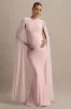 Currant | Pink High-Neck Maternity Maxi Dress With Cape sold by Club L London