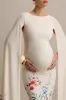 Providence | Light Pink Floral Print High-Neck Maternity Midi Dress With Cape Sleeves sold by Club L London