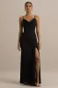 Virtue | Black Cowl-Neck Fishtail Maxi Dress With Split sold by Club L London