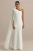 Athens | White Asymmetric-Neck Maxi Dress With Cape Sleeve Detail sold by Club L London