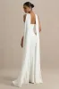 Rhoda | White Twist Halter-Neck Cape Maxi Dress sold by Club L London