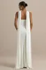 Rhoda | White Twist Halter-Neck Cape Maxi Dress sold by Club L London