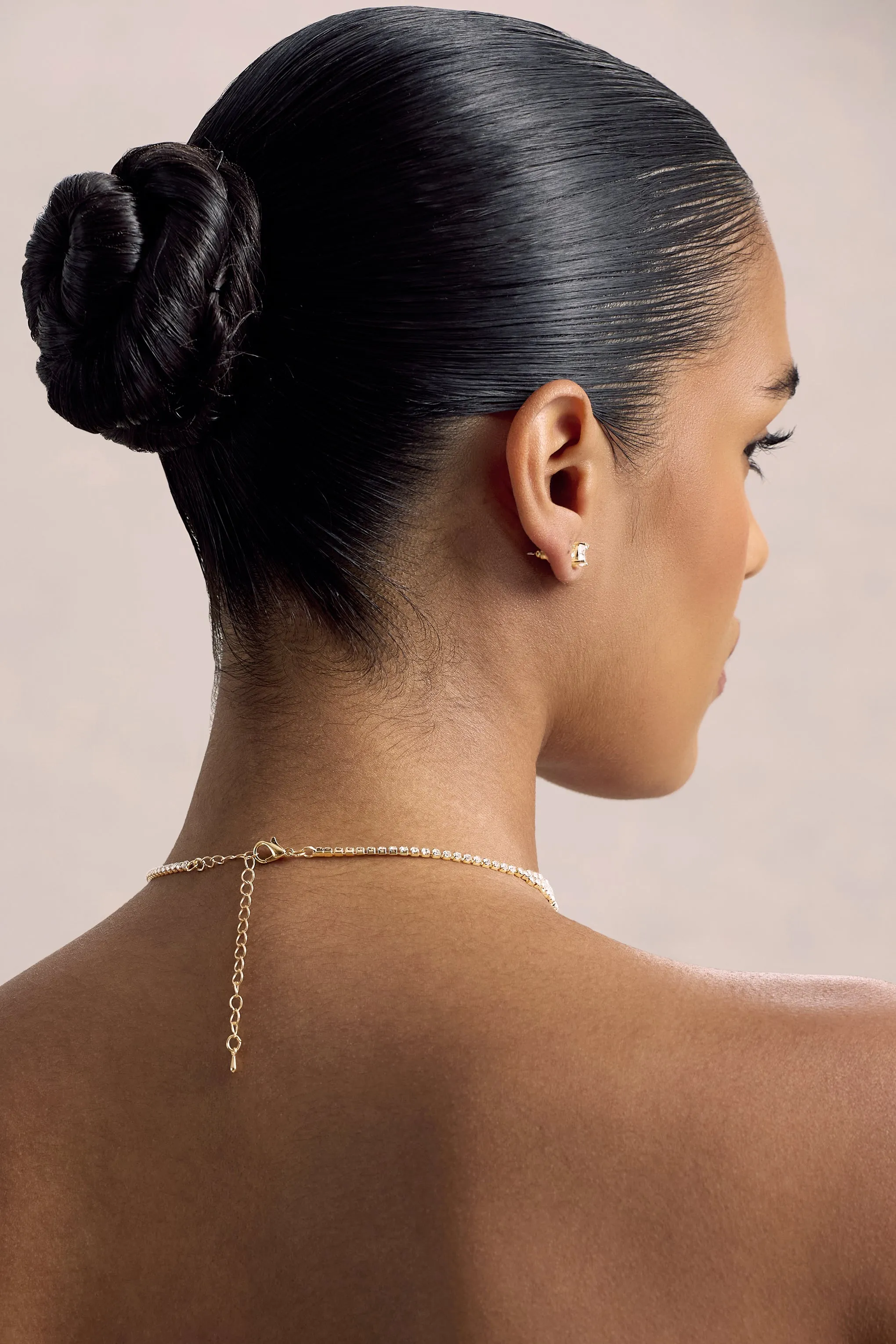 Ollie | Gold Diamante Necklace sold by Club L London product image thumbnail 5