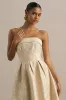 Hypnotic | Gold Jacquard Bandeau Midi Dress sold by Club L London
