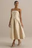Hypnotic | Gold Jacquard Bandeau Midi Dress sold by Club L London