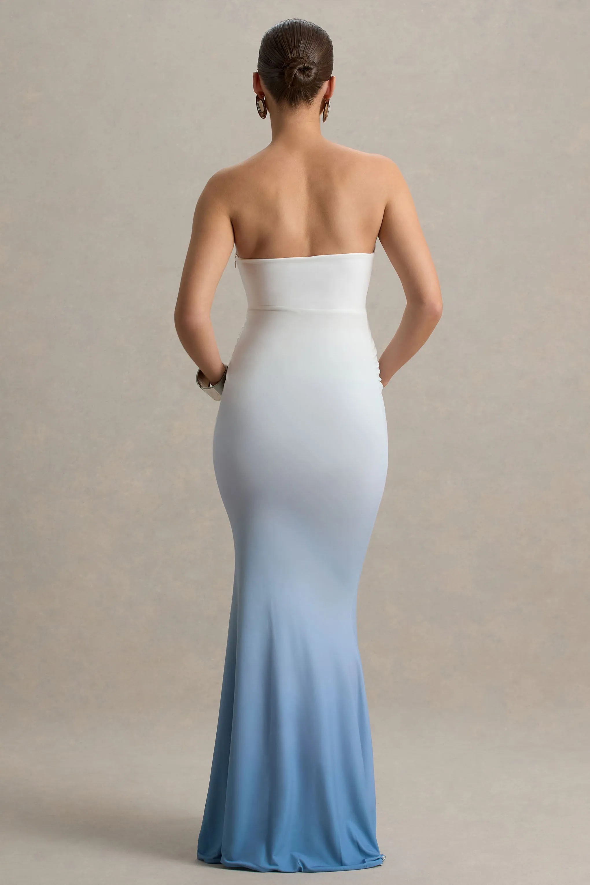 Sharnie | Blue Ombre Strapless Maternity Maxi Dress sold by Club L London product image thumbnail 2