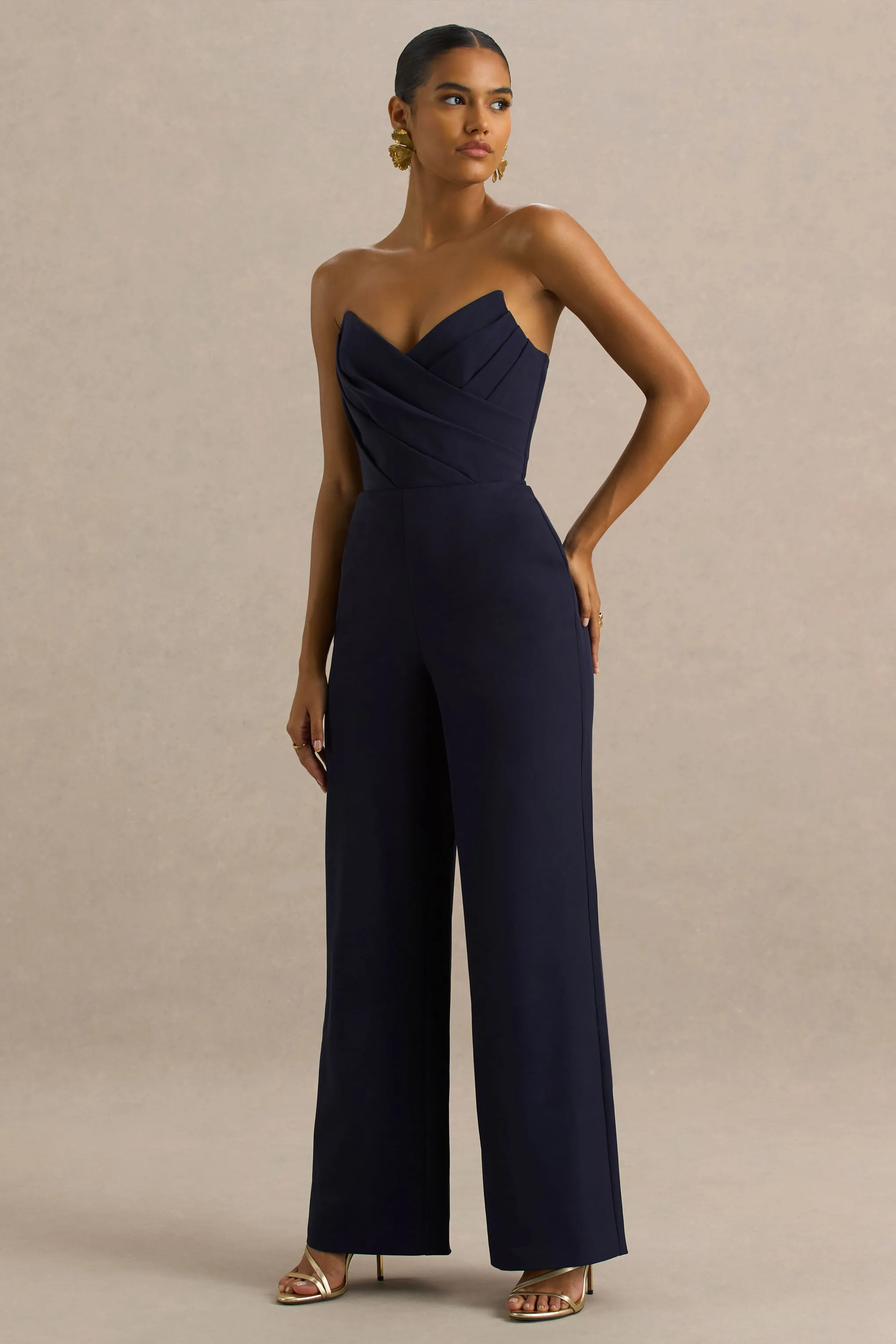 Dainty | Navy Sweetheart Jumpsuit sold by Club L London product image thumbnail 5