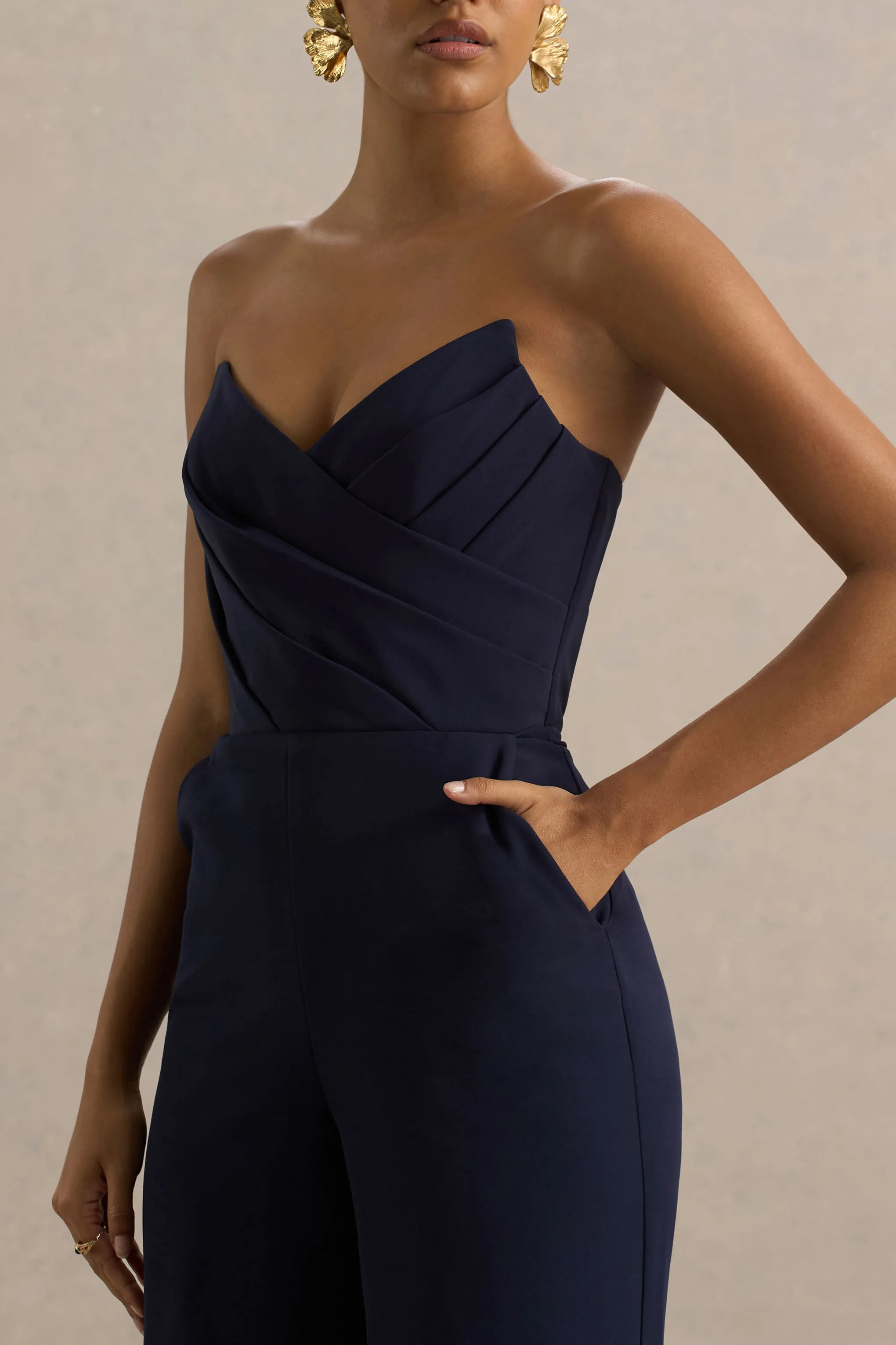 Dainty | Navy Sweetheart Jumpsuit sold by Club L London product image thumbnail 3