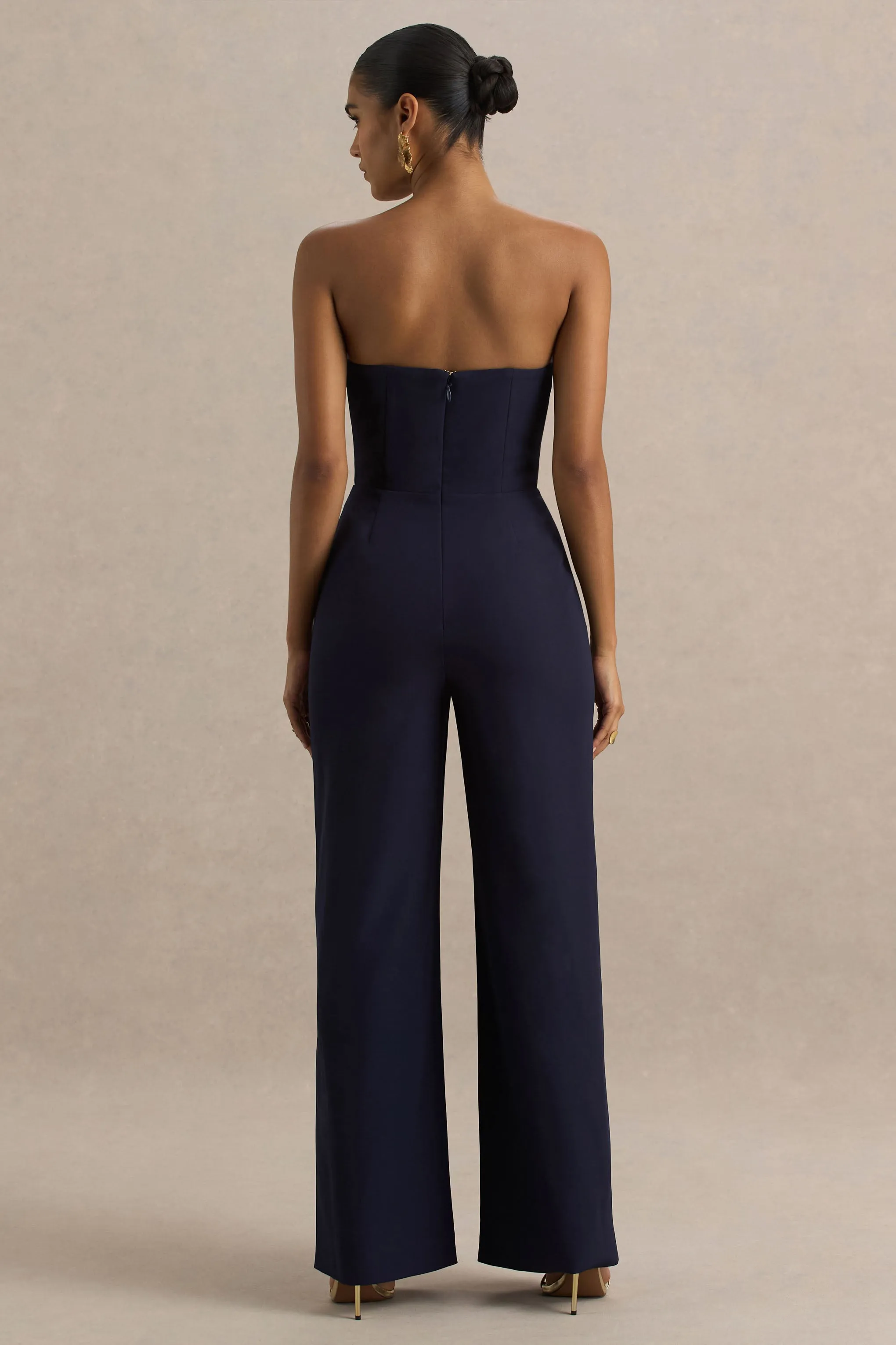 Dainty | Navy Sweetheart Jumpsuit sold by Club L London product image thumbnail 2