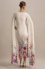 Providence | Light Pink Floral Print Boat-Neck Maternity Midi Dress With Cape Sleeves sold by Club L London