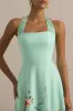 Auburn | Mint Placement Floral Halter-Neck Midi Dress sold by Club L London