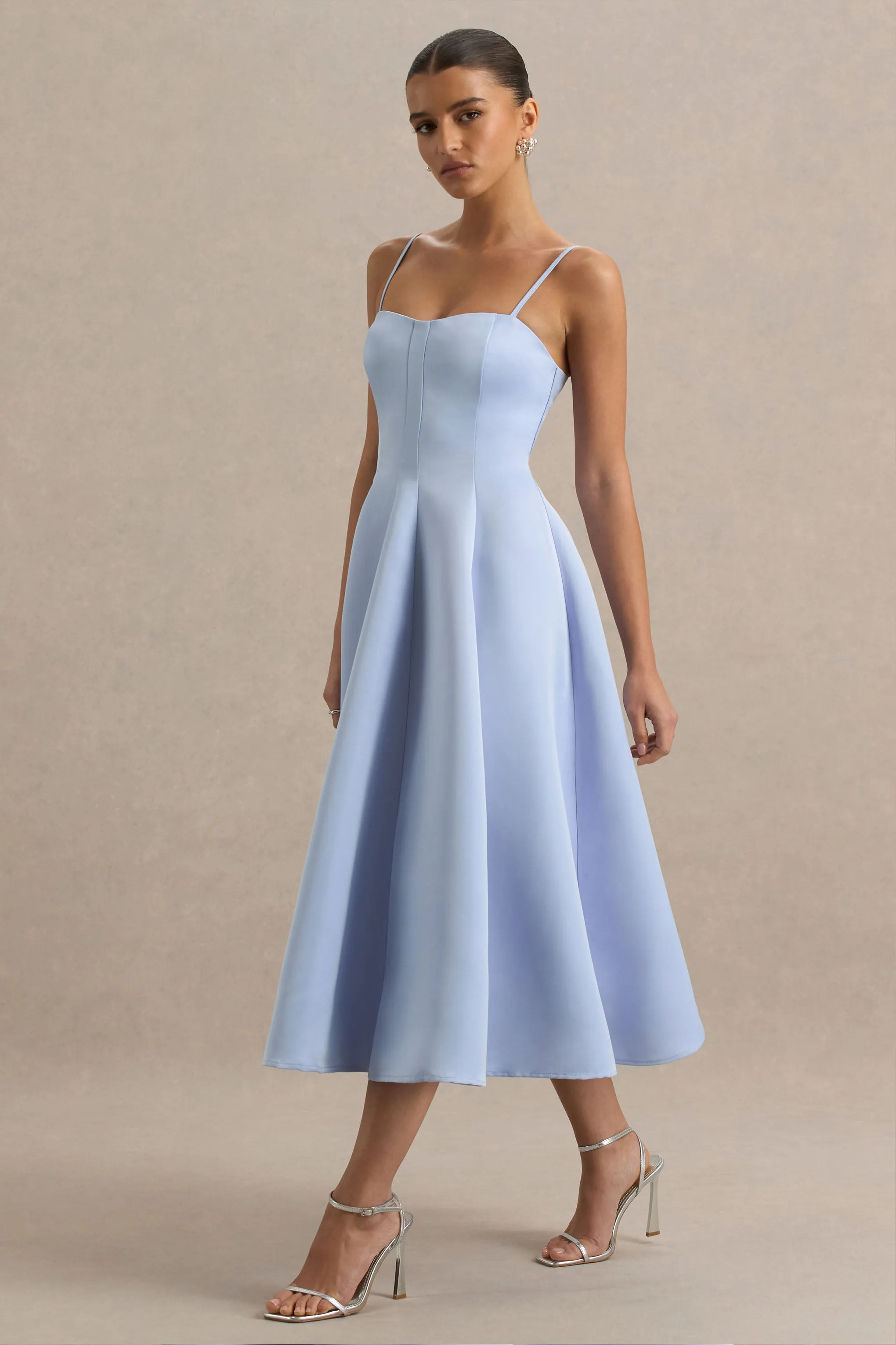 Mally | Powder Blue Sweetheart A-Line Midi Dress sold by Club L London product image thumbnail 5