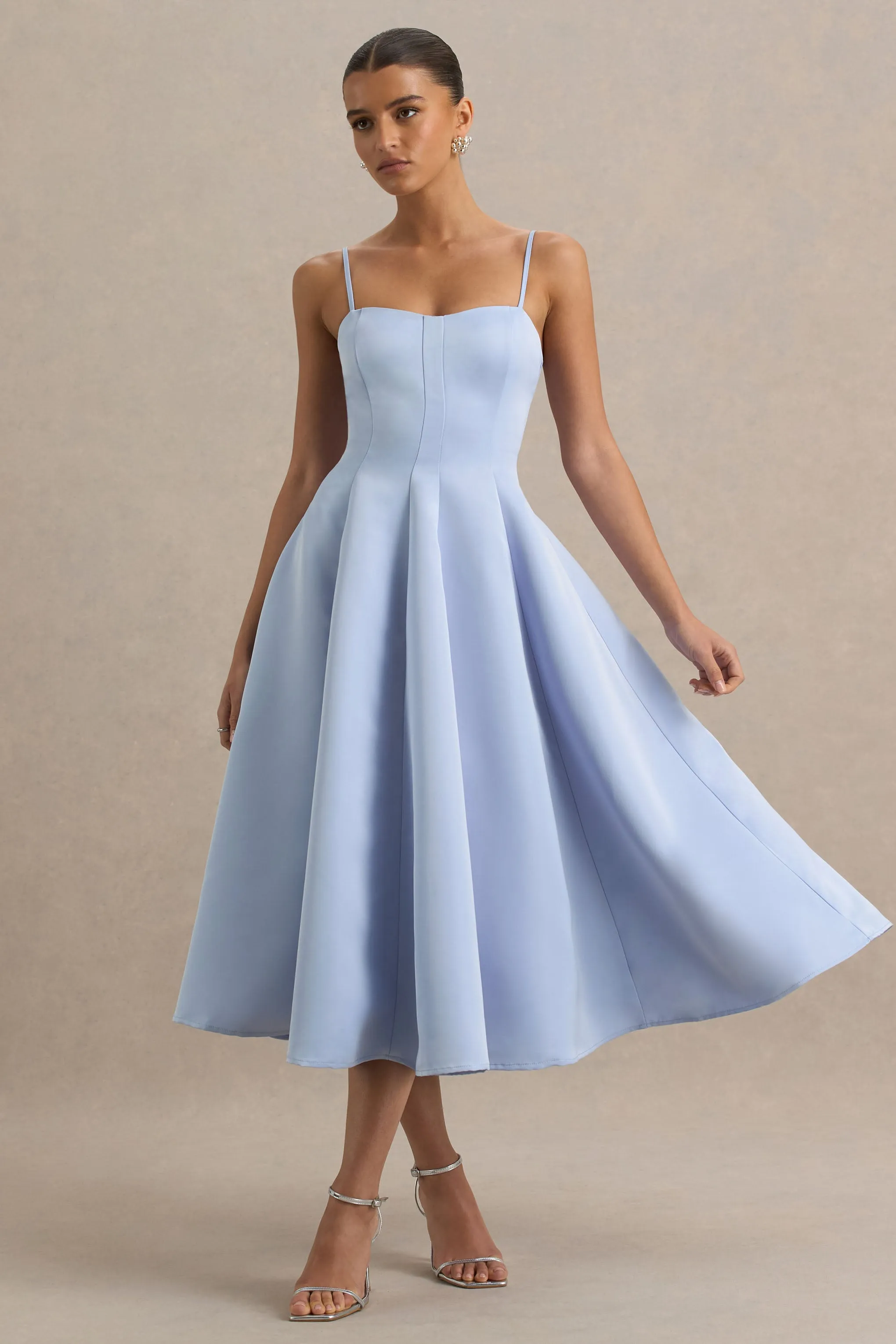 Mally | Powder Blue Sweetheart A-Line Midi Dress sold by Club L London product image thumbnail 4