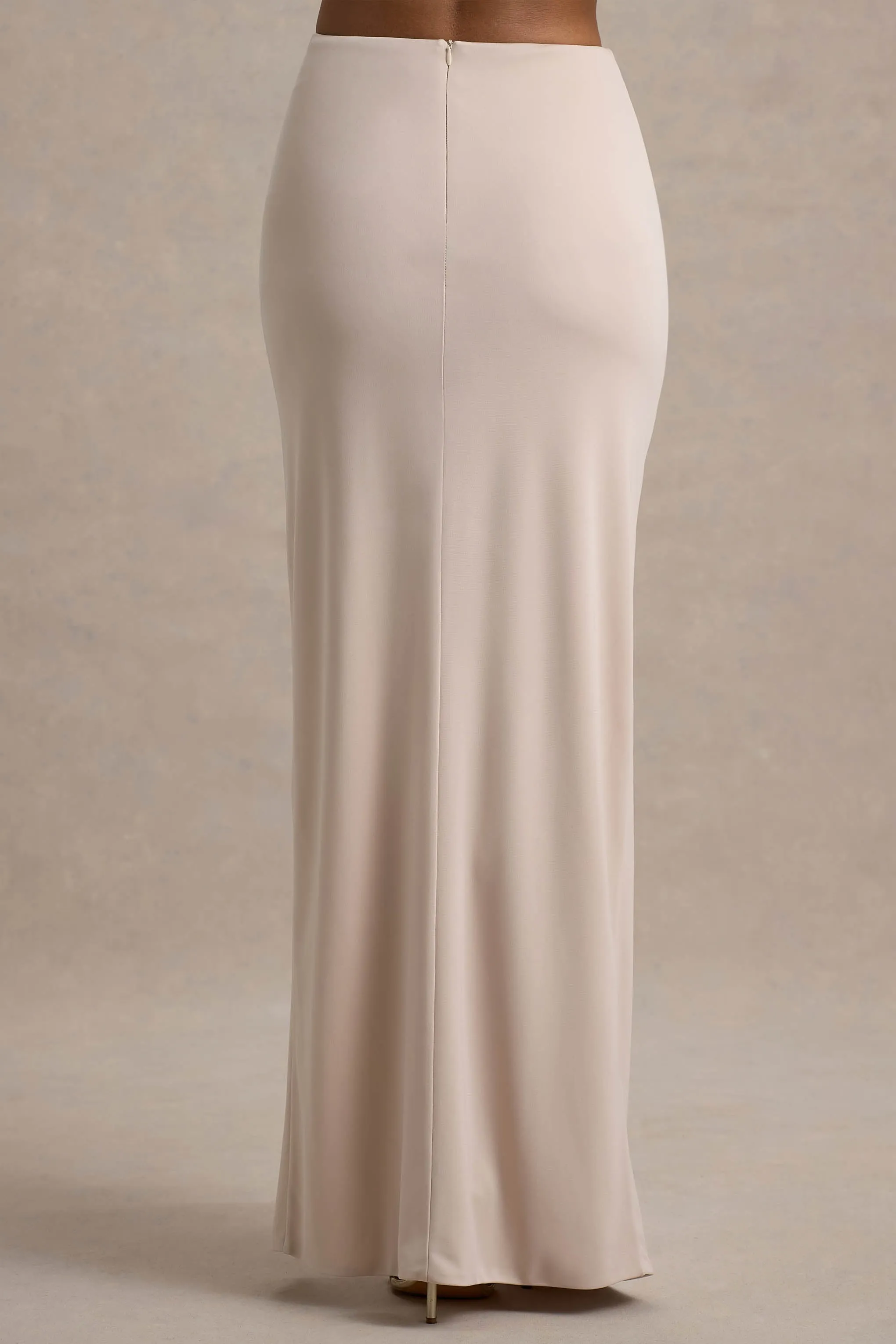 Marlena | Cream Twisted Split Maxi Skirt sold by Club L London product image thumbnail 4