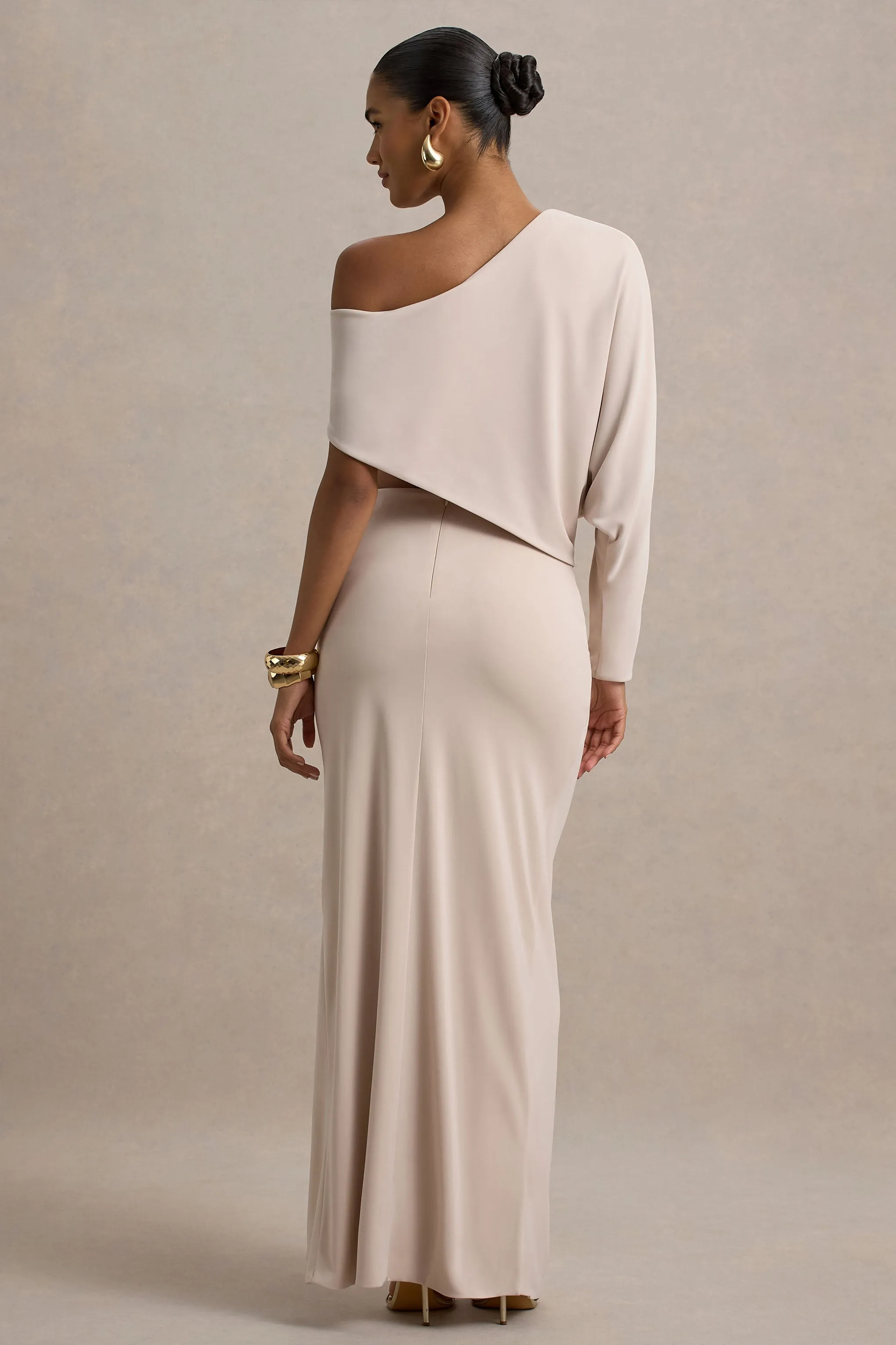 Marlena | Cream Twisted Split Maxi Skirt sold by Club L London product image thumbnail 2