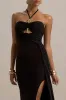 Mohito | Black Halter-Neck Cut-Out Maxi Dress With Split sold by Club L London