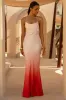 Lucie | Red Ombre Satin Cowl-Neck Maxi Dress sold by Club L London