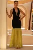 Edda | Black And Olive Plunge-Neck Maxi Dress With Open-Back sold by Club L London