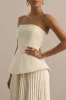 Feeling Good | Nude Bandeau Jumpsuit With Pleated Trouser sold by Club L London