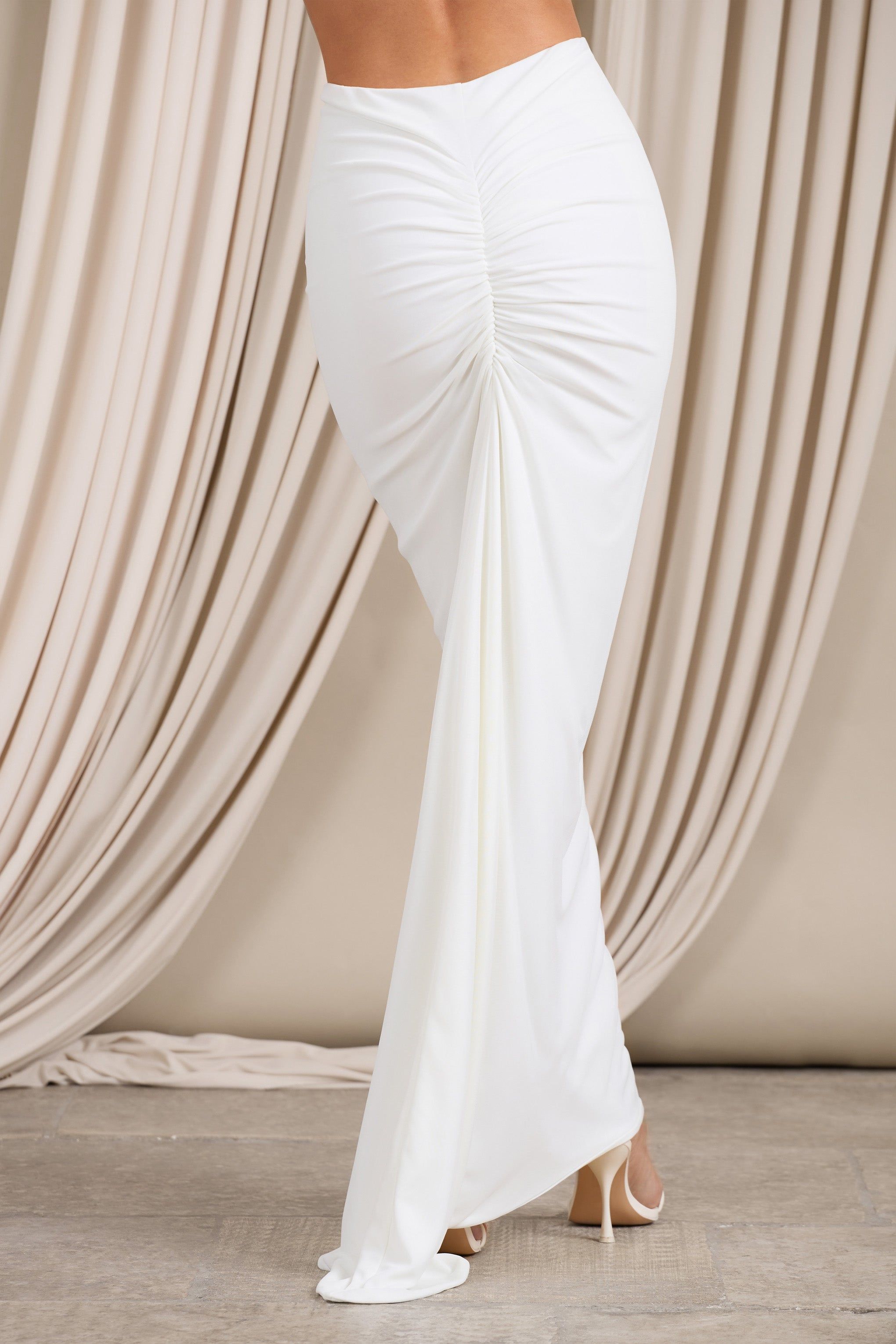 Raye | White High Bodycon Pencil Skirt sold by Club L London product image thumbnail 3