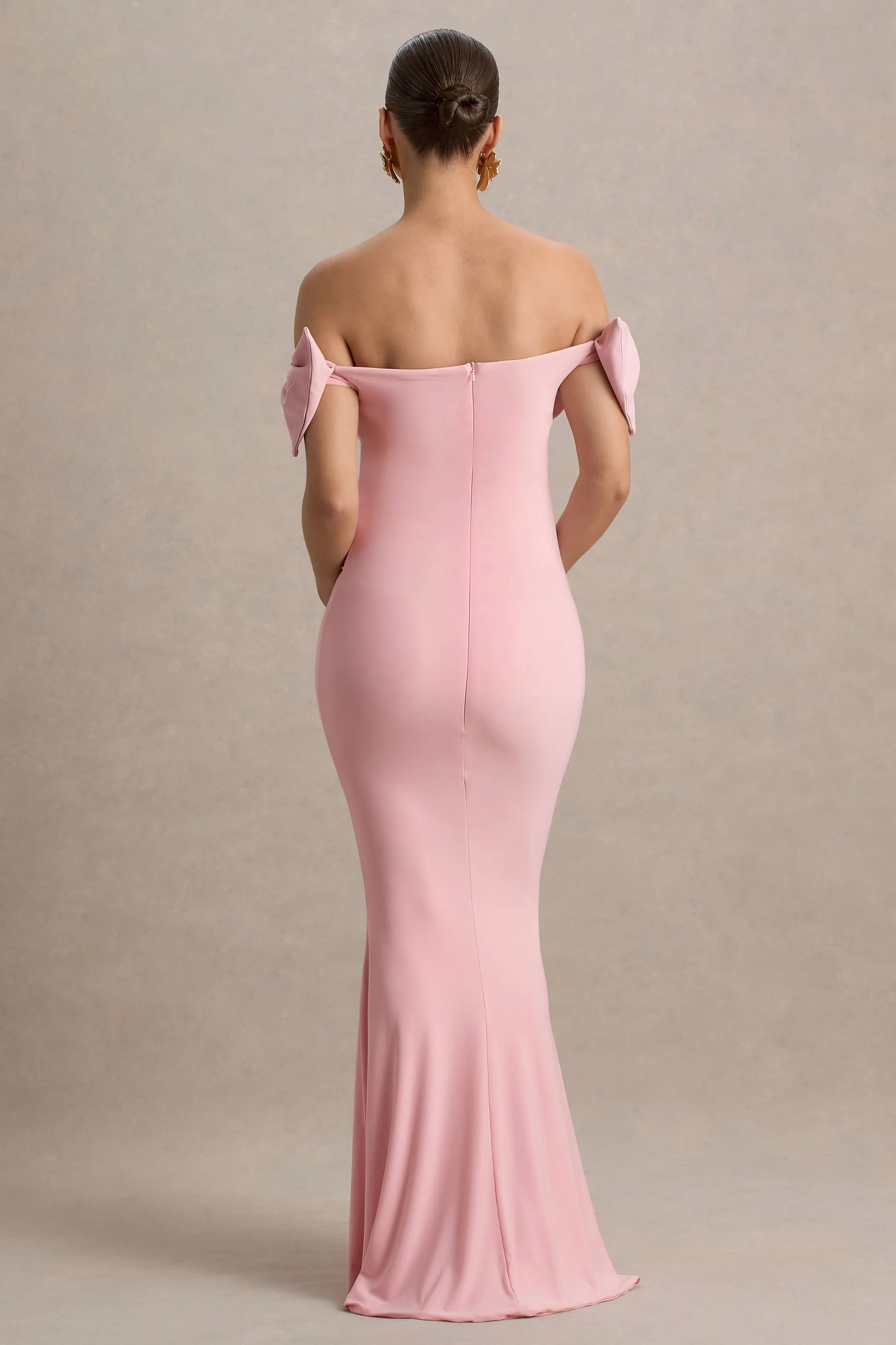 Didi | Pink Bardot Bow Detail Maternity Maxi Dress sold by Club L London product image thumbnail 2