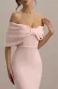 Bayshore | Pink Bow Bardot Midi Dress sold by Club L London