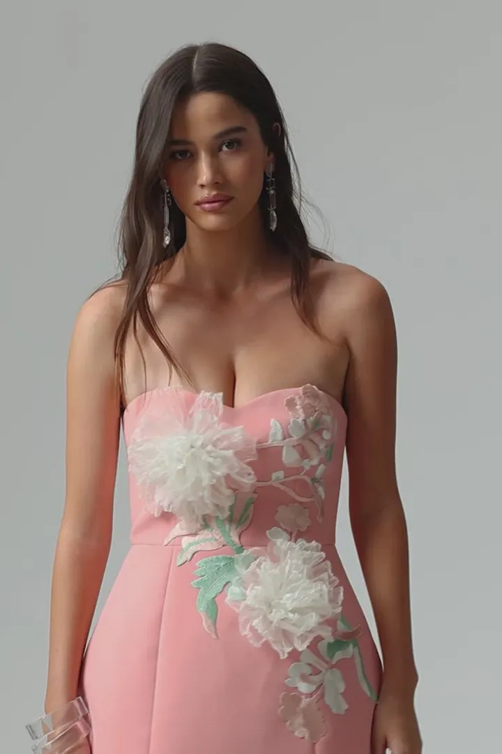 Lulu | Coral Sweetheart Embroidered Mini Dress sold by Club L London product image thumbnail 2